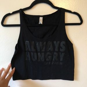 Feed me fight me crop tank